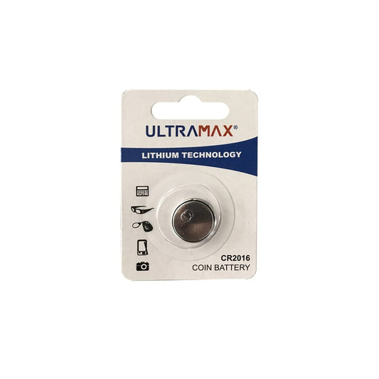 Ultramax Lithium CR2016 Coin Cell Battery (Card of 1)