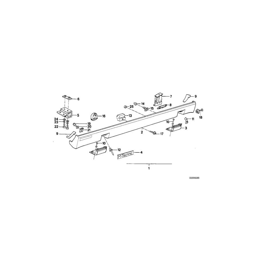Genuine BMW 51711926194 E24 Foil Right M TECHNIC (Inc. M635CSi, 635CSi & 628CSi)