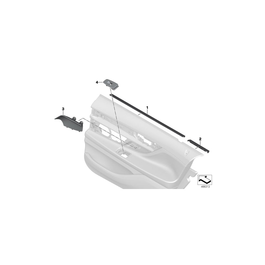 Genuine BMW 51427989980 Cover For Handle Recess, Right TARTUFO (Inc. 725Ld, 730LdX & M760iX)