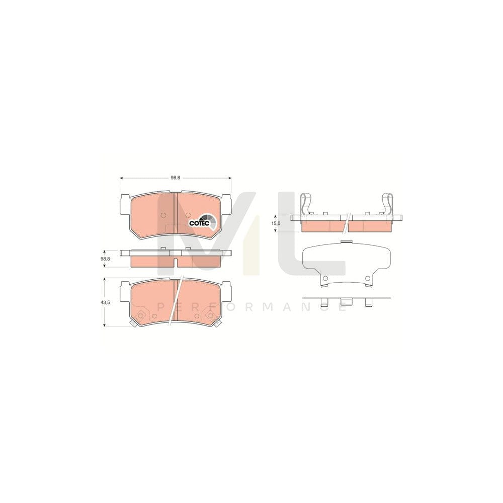 TRW Cotec Gdb3366 Brake Pad Set With Acoustic Wear Warning