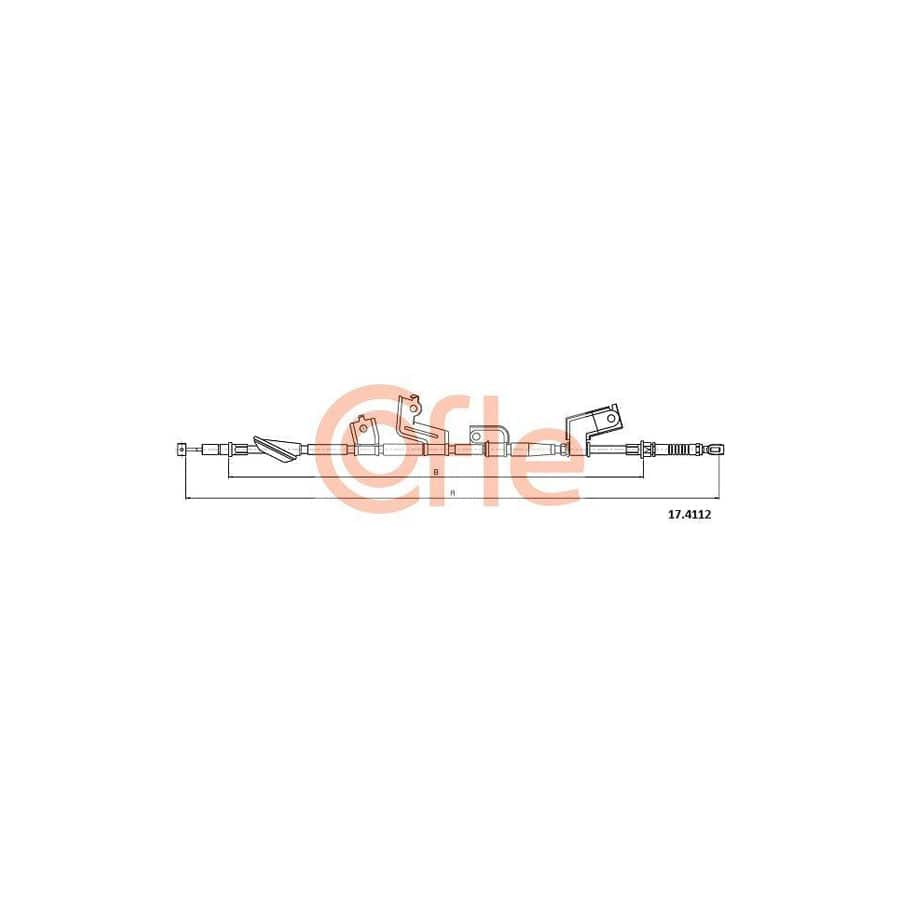 Cofle 17.4112 Hand Brake Cable for Honda CIVIC VII Hatchback (Eu, Ep, Ev)