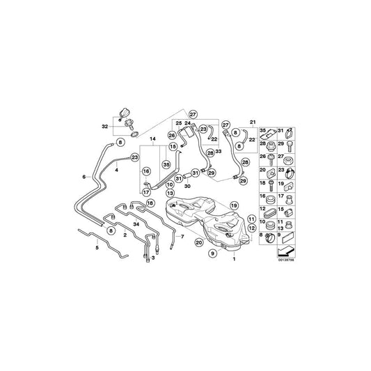 Genuine BMW 16117199708 E66 E67 E65 Plastic Fuel Tank With Left Sensor Chrome-free CR(VI) (Inc. 735Li, 760i & 745i)