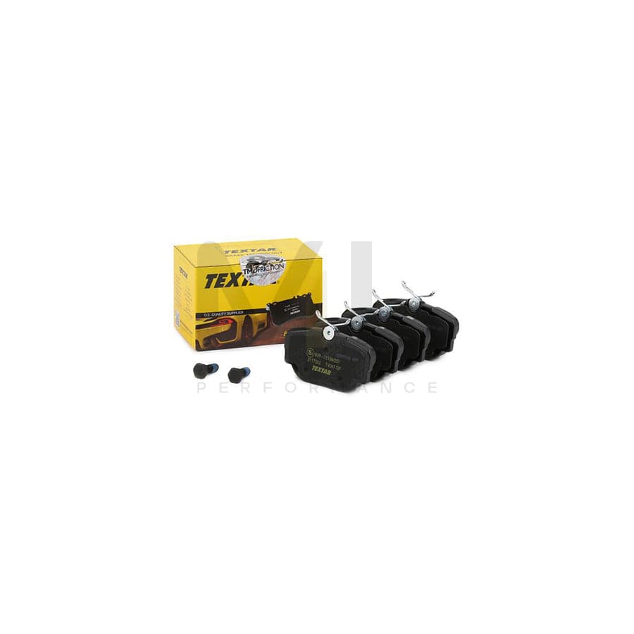 TEXTAR 2117302 Brake pad set prepared for wear indicator, with brake caliper screws