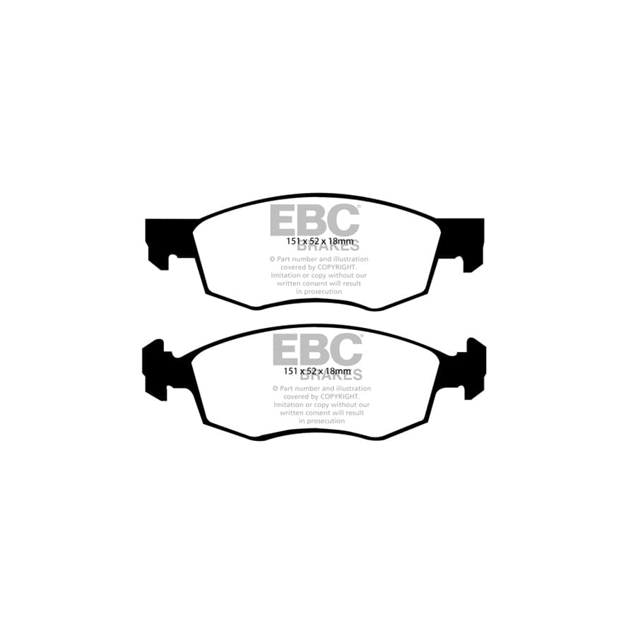 EBC PD06KF234 Fiat Punto Greenstuff Front Brake Pad & USR Disc Kit - TRW Caliper 2 | ML Performance UK Car Parts