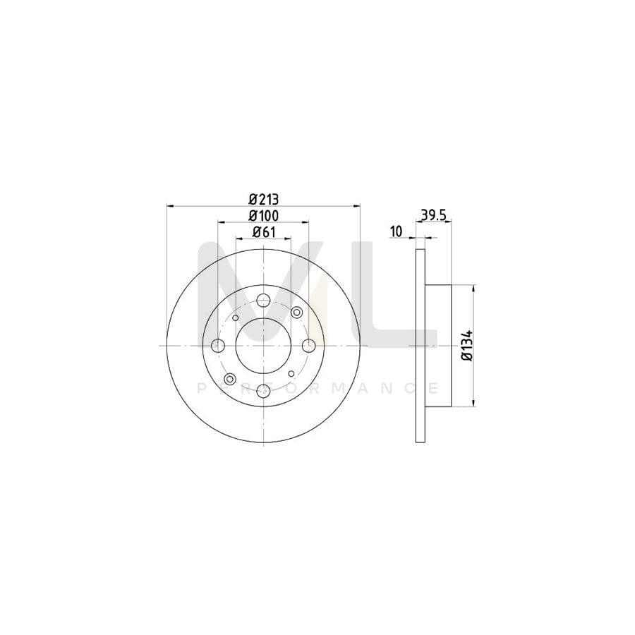 TEXTAR 92046600 Brake Disc Solid, without wheel hub, without wheel studs  - 1 piece