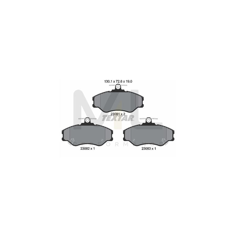 TEXTAR 2308101 Brake pad set with acoustic wear warning