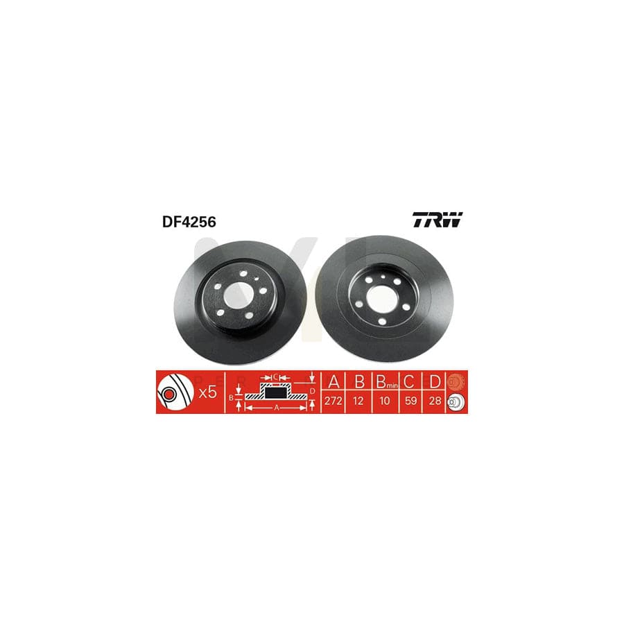 TRW DF4256 Brake Disc Solid, Painted  - 1 piece