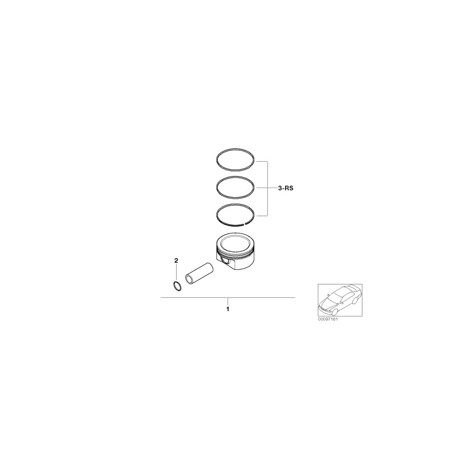 Genuine BMW 11257520134 R53 Repair Kit Piston Rings (+0,25) (Inc. Cooper S & Coop.S JCW GP)