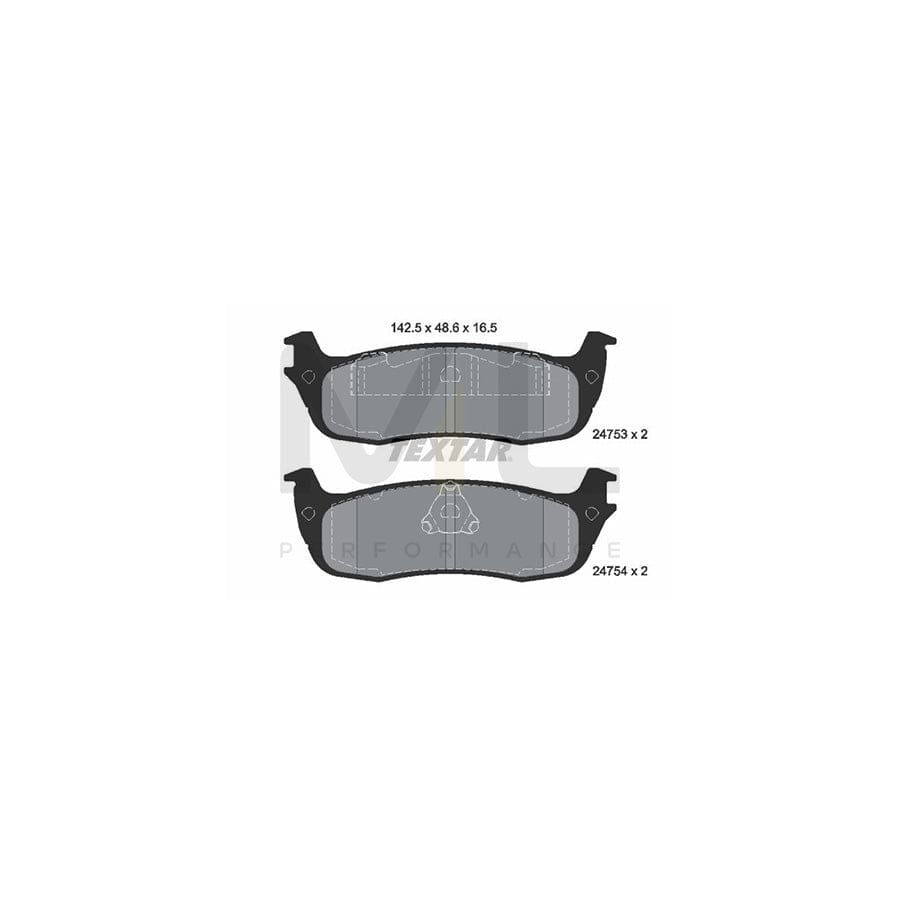 TEXTAR 2475301 Brake pad set not prepared for wear indicator