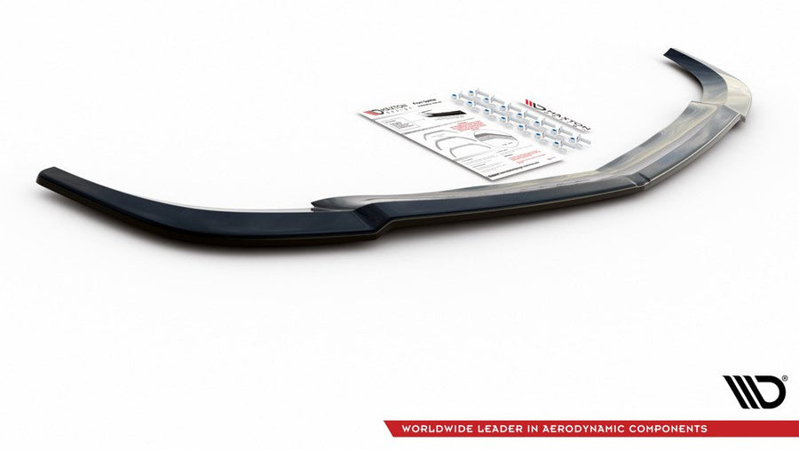 Maxton Design ME-C-204F-AMGLINE-FD1T Front Splitter Mercedes Benz C-Class W204 AMG-Line (Facelift) | ML Performance UK Car Parts