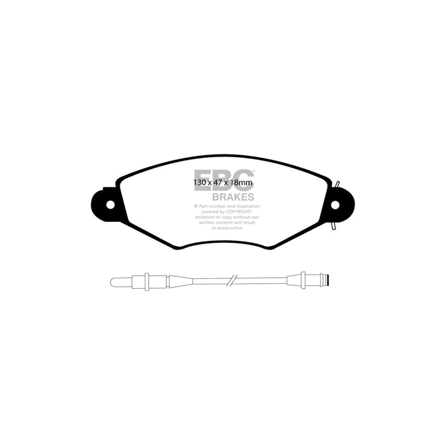 EBC PD06KF519 Renault Kangoo Greenstuff Front Brake Pad & USR Disc Kit 2 | ML Performance UK Car Parts