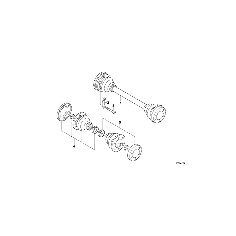 Genuine BMW 33211209651 E28 Exch. Output Shaft (Inc. 518i, 518 & 520i)