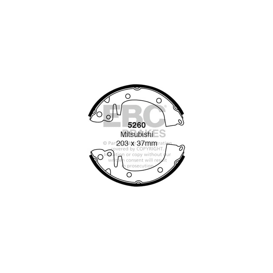 EBC 5260 Hyundai Mitsubishi Rear Brake Shoes 1 | ML Performance UK Car Parts