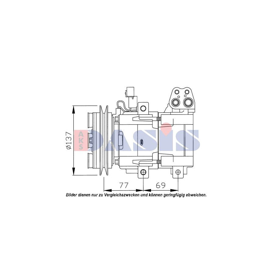 AKS Dasis 851641N Compressor, Air Conditioning for Hyundai Galloper I