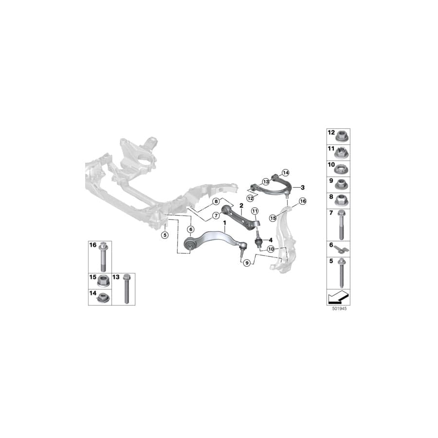 Genuine BMW 31108096243 F92 F93 F91 Left Tension Strut With Rubber Mounting (Inc. M8)