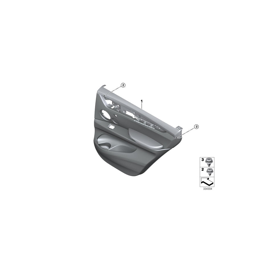 Genuine BMW 51427484691 F16 Door Lining Leather Rear Left SCHWARZ/BRAUN (Inc. X6 50iX, X6 50iX 4.0 & X6 40dX)