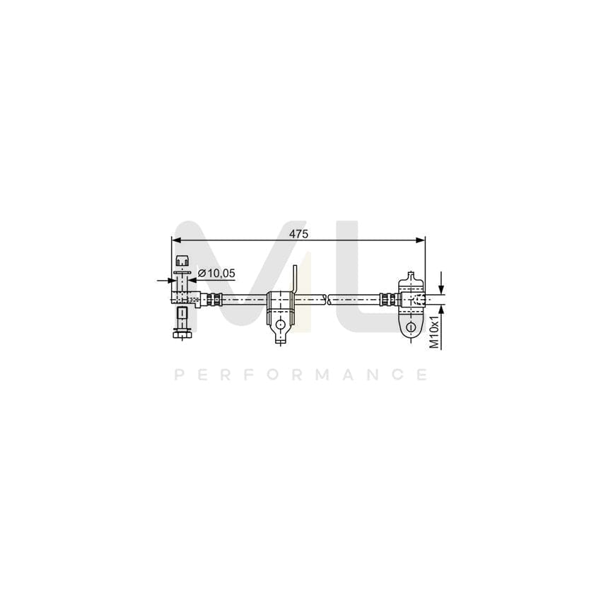 BOSCH 1 987 481 045 Brake Hose for FORD TRANSIT 463mm, M10x1 | ML Performance Car Parts