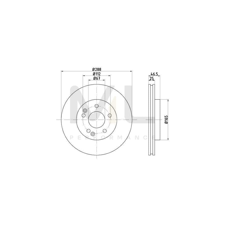 TEXTAR PRO+ 92072505 Brake Disc Internally Vented, Coated, High-carbon, without wheel hub, without wheel studs  - 1 piece