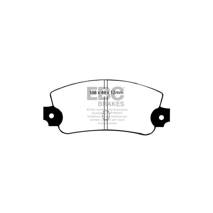 EBC PD01KR414 Lancia Seat Greenstuff Rear Brake Pad & Plain Disc Kit - Bendix Caliper 2 | ML Performance UK Car Parts