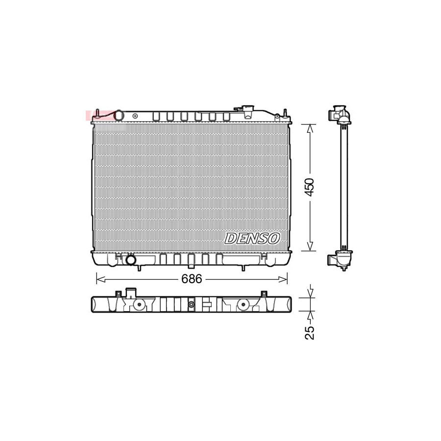 DENSO DRM46050 Engine Radiator for Nissan Pick Up (D22)
