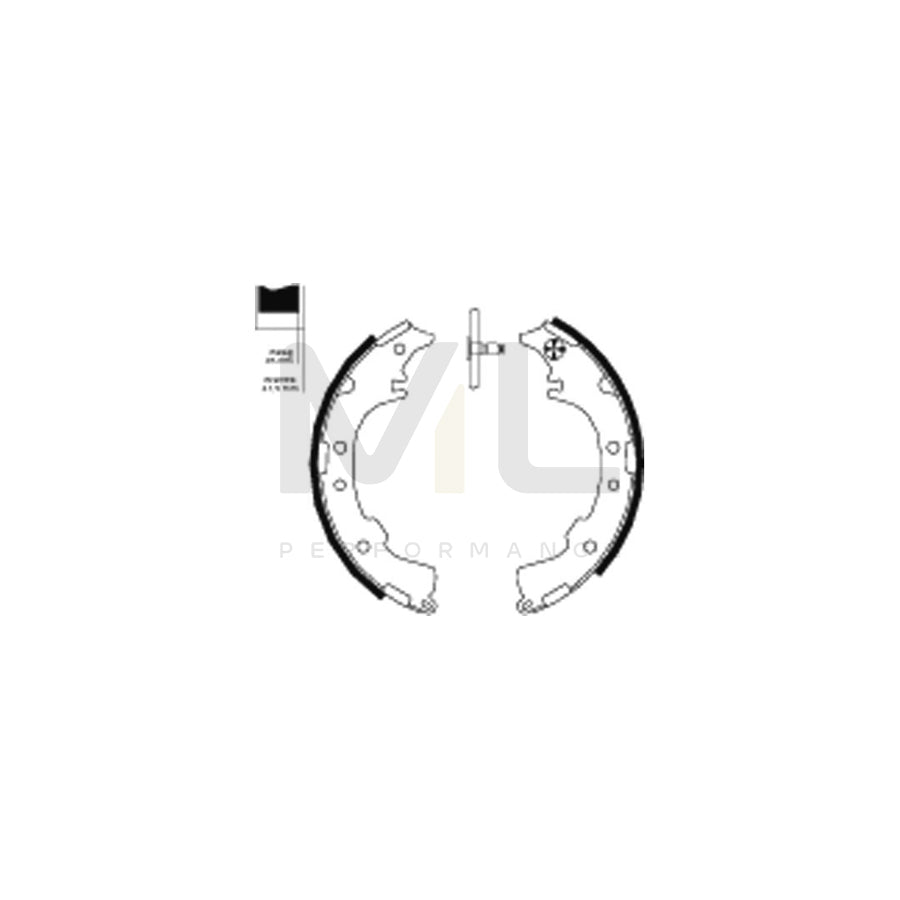HELLA 8DB 355 000-251 Brake Shoe Set without handbrake lever | ML Performance Car Parts