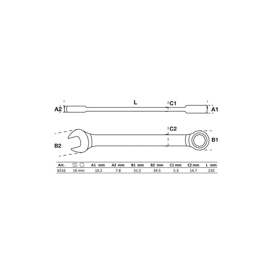 Bgs 6516 Ratchet Ring Open-Ended Spanner