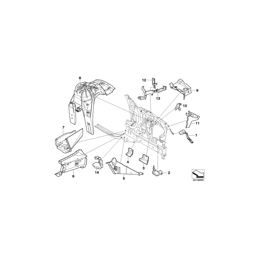 Genuine BMW 41137178979 E61 E64 E60 Support Crash Box, Left (Inc. 530d, 540i & 650i)