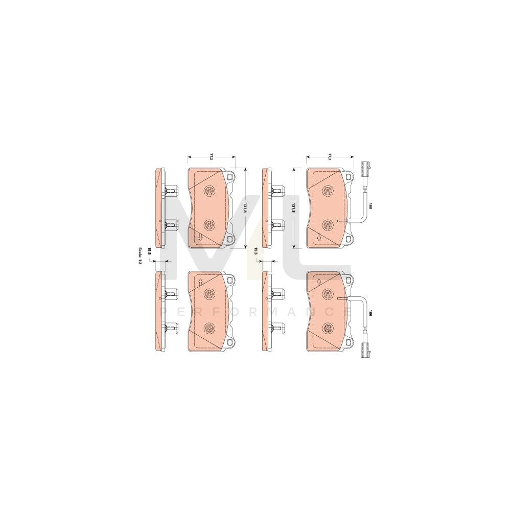 TRW Gdb1888 Brake Pad Set For Alfa Romeo Giulietta Hatchback (940) Incl. Wear Warning Contact