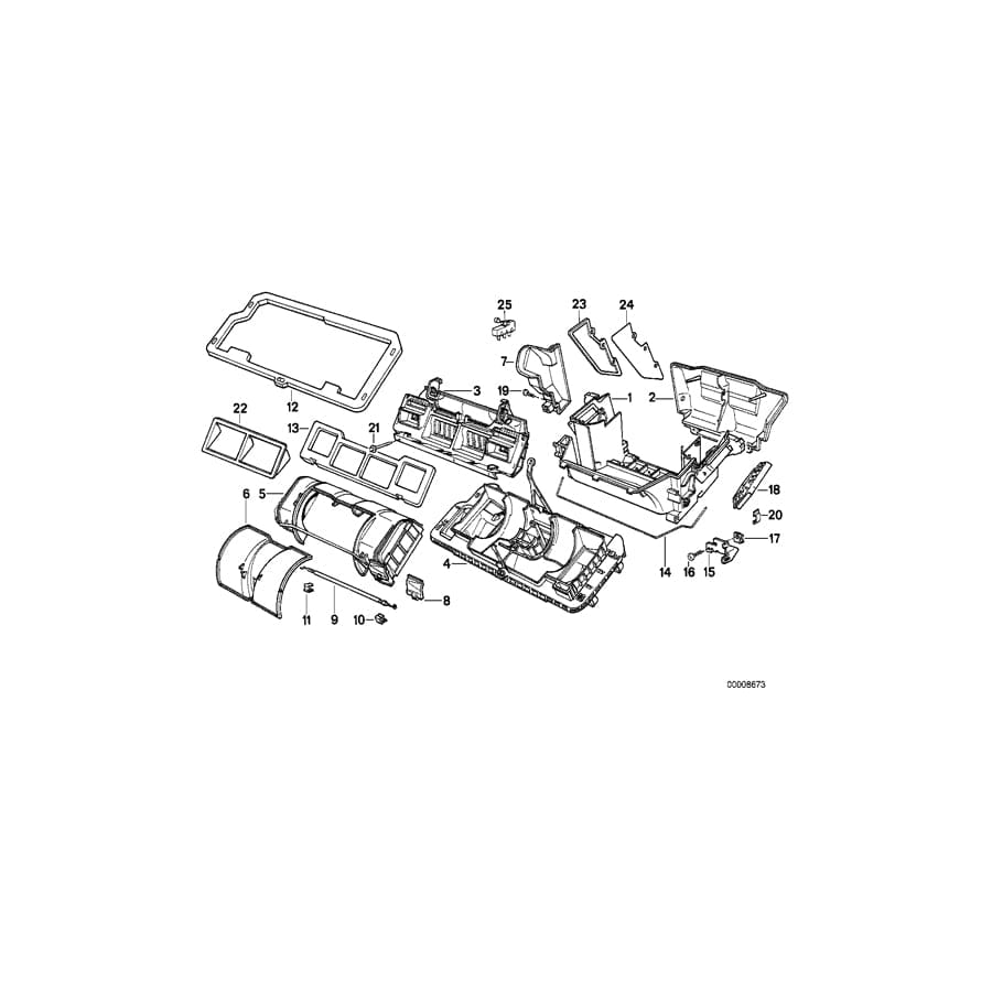 Genuine BMW 64111388906 E34 E32 Housing Bottom (Inc. 750iL, 735iL & 730iL)