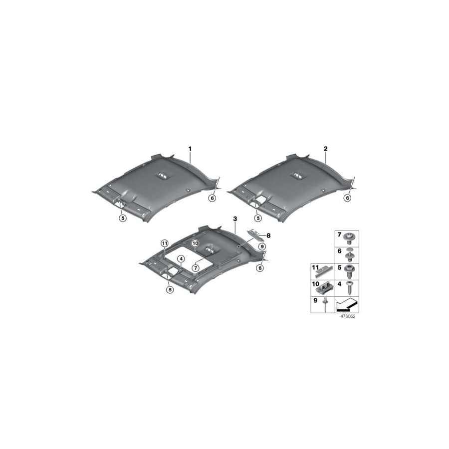 Genuine BMW 51448068131 F16 Headlining, Lift-Up & Slide-Back Sunroof ANTHRAZIT (Inc. X6 50iX 4.0, X6 35iX & X6 40dX)