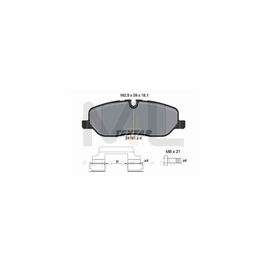 TEXTAR 2419181 Brake pad set epad, prepared for wear indicator