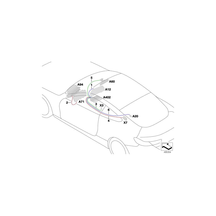 Genuine BMW 61118702361 G14 G15 Hsd Line Head Unit Usb Hub L=1545mm (Inc. 840i, M850iX & 840iX)