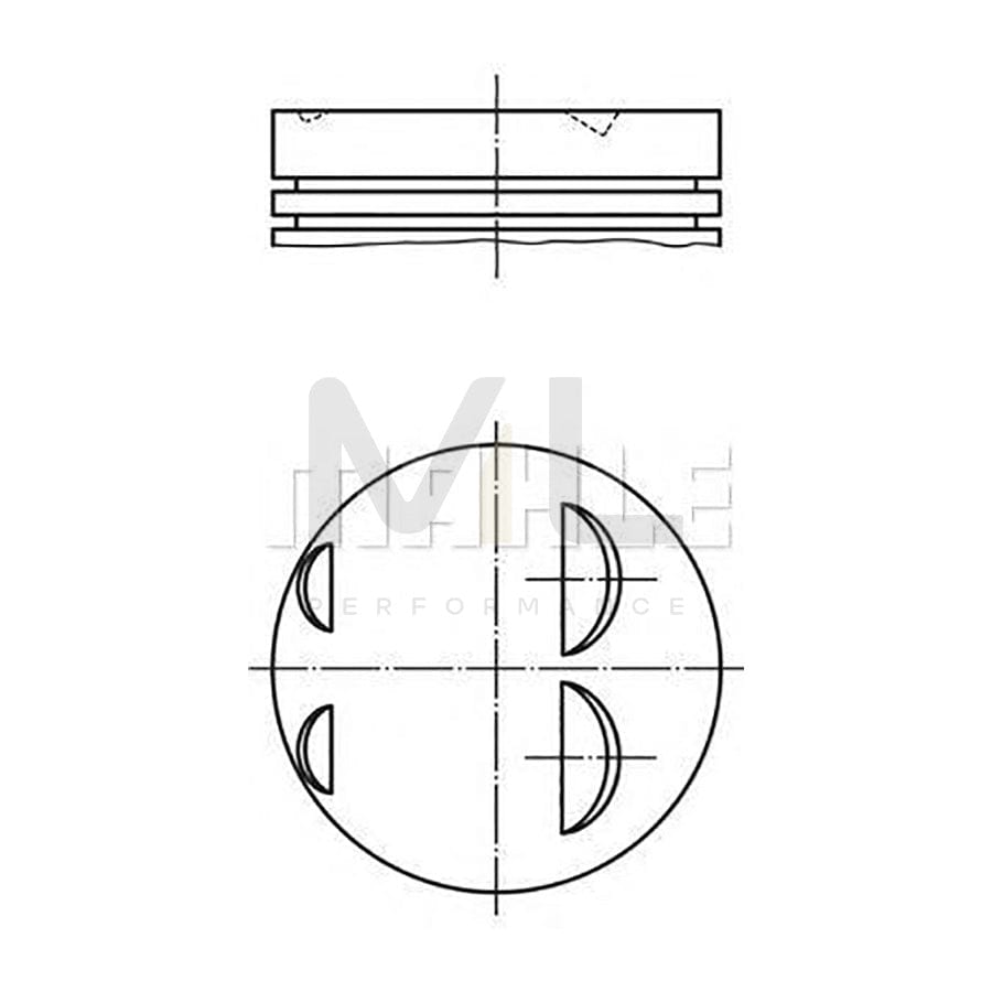 MAHLE ORIGINAL 082 68 01 Piston 84,25 mm, with piston rings | ML Performance Car Parts
