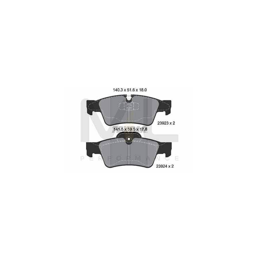 TEXTAR 2392301 Brake pad set prepared for wear indicator
