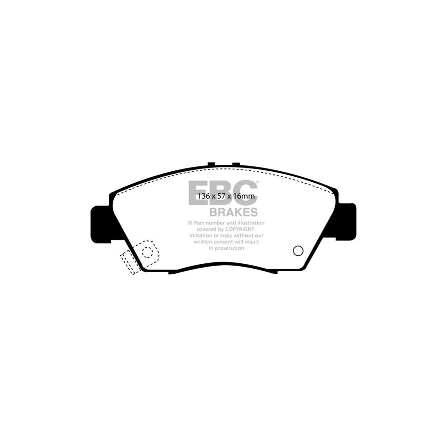 EBC DP4891R Honda Yellowstuff Front Brake Pads - Akebono Caliper 2 | ML Performance UK Car Parts