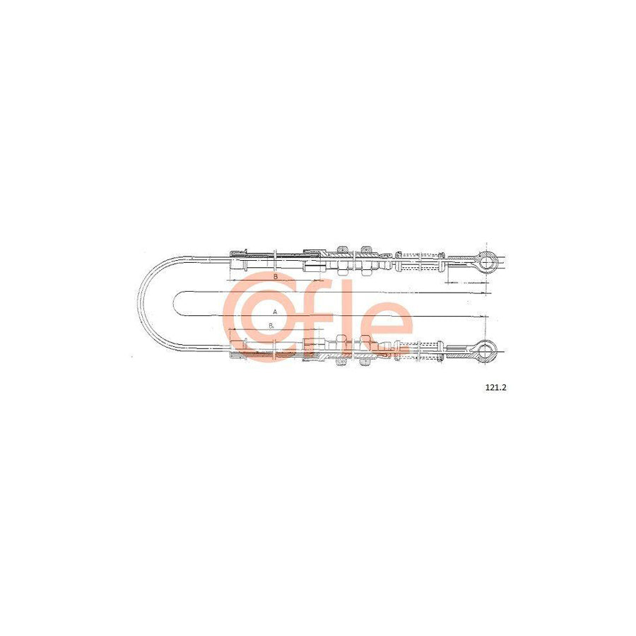 Cofle 121.2 Hand Brake Cable for Fiat 500 Saloon