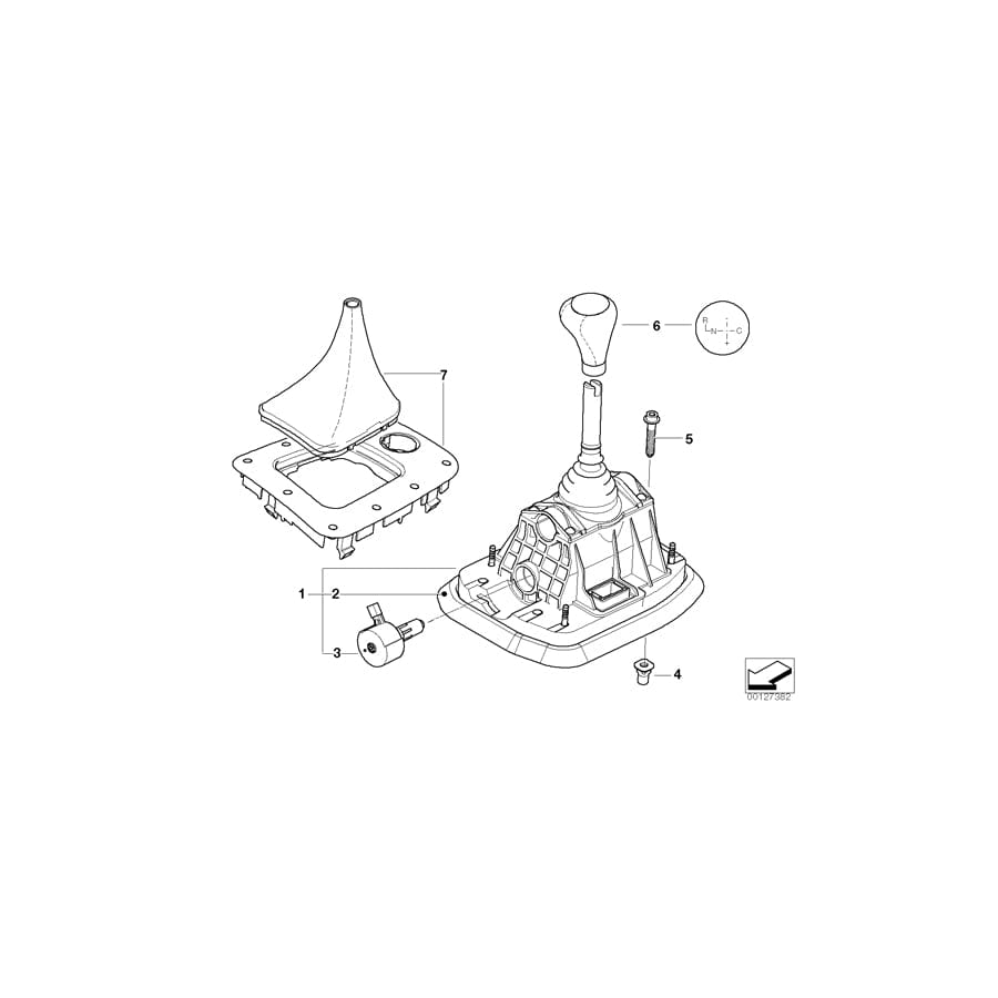 Genuine BMW 25127507018 E46 Shift Lever Knob, Leather, Sequ M-Trans. SCHWARZ (Inc. 325Ci, 330Ci & 330i)