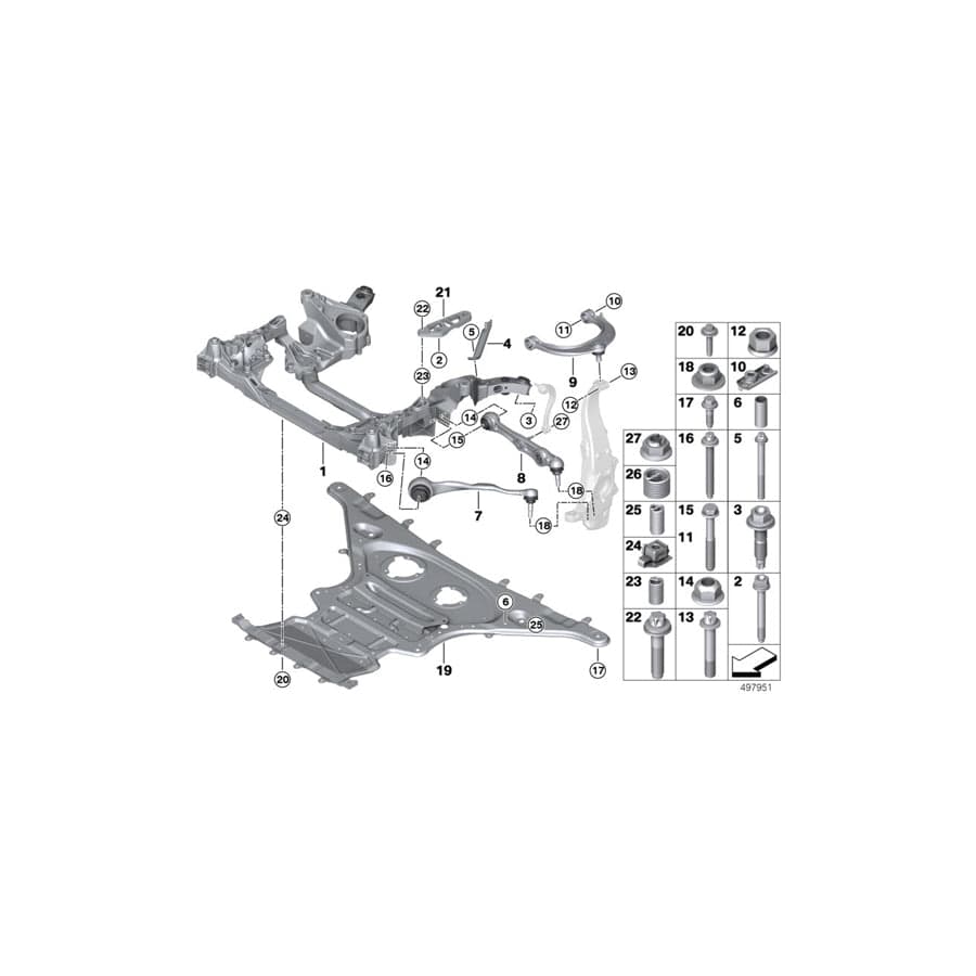 Genuine BMW 31106876225 RR11 RR31 Hexagon Screw With Flange M12X1,5X45-10.9 (Inc. Cullinan Black Badge, Phantom EWB & Phantom)