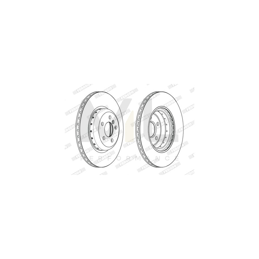 Ferodo DDF2627VC-1 Brake Disc Two-Piece Brake Disc, Vented, Coated  - Pair