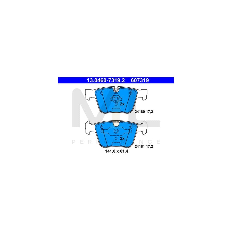 ATE 13.0460-7319.2 Brake pad set excl. wear warning contact, prepared for wear indicator