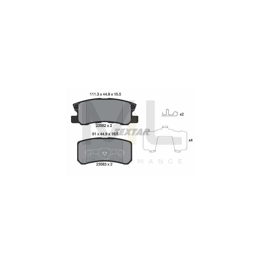 TEXTAR 2358202 Brake pad set with acoustic wear warning