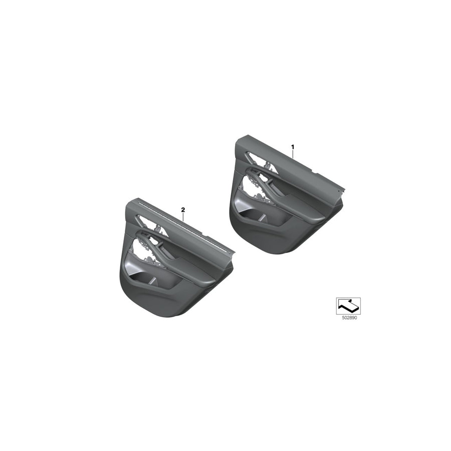 Genuine BMW 51427997380 G05 Door Lining Leather Rear Right NACHTBLAU (Inc. X5 25dX, X5 30iX & X5 M50dX)