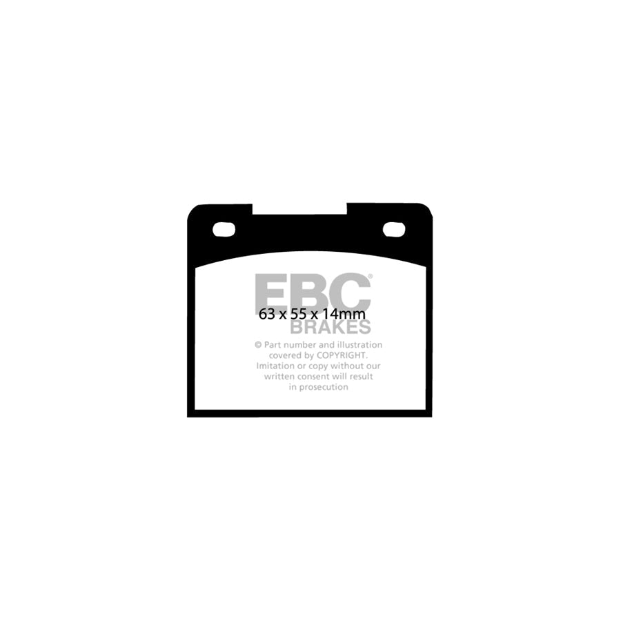 EBC PD01KR413 Lancia Greenstuff Rear Brake Pad & Plain Disc Kit - Girling/TRW Caliper (Inc. 2000 & Fulvia) 2 | ML Performance UK Car Parts