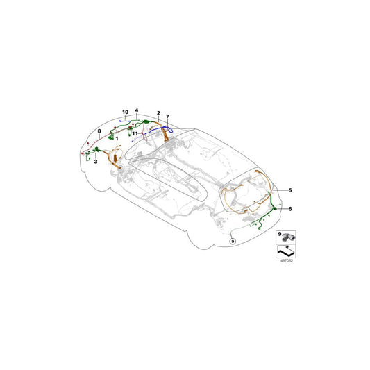 Genuine BMW 61119230600 E84 Rep. Wiring Harness, Strut Sector, Left (Inc. X1 20dX, X1 20d & X1 28i)