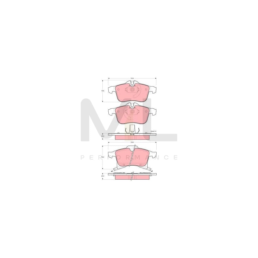 TRW Gdb1562 Brake Pad Set For Opel Zafira B (A05) With Acoustic Wear Warning