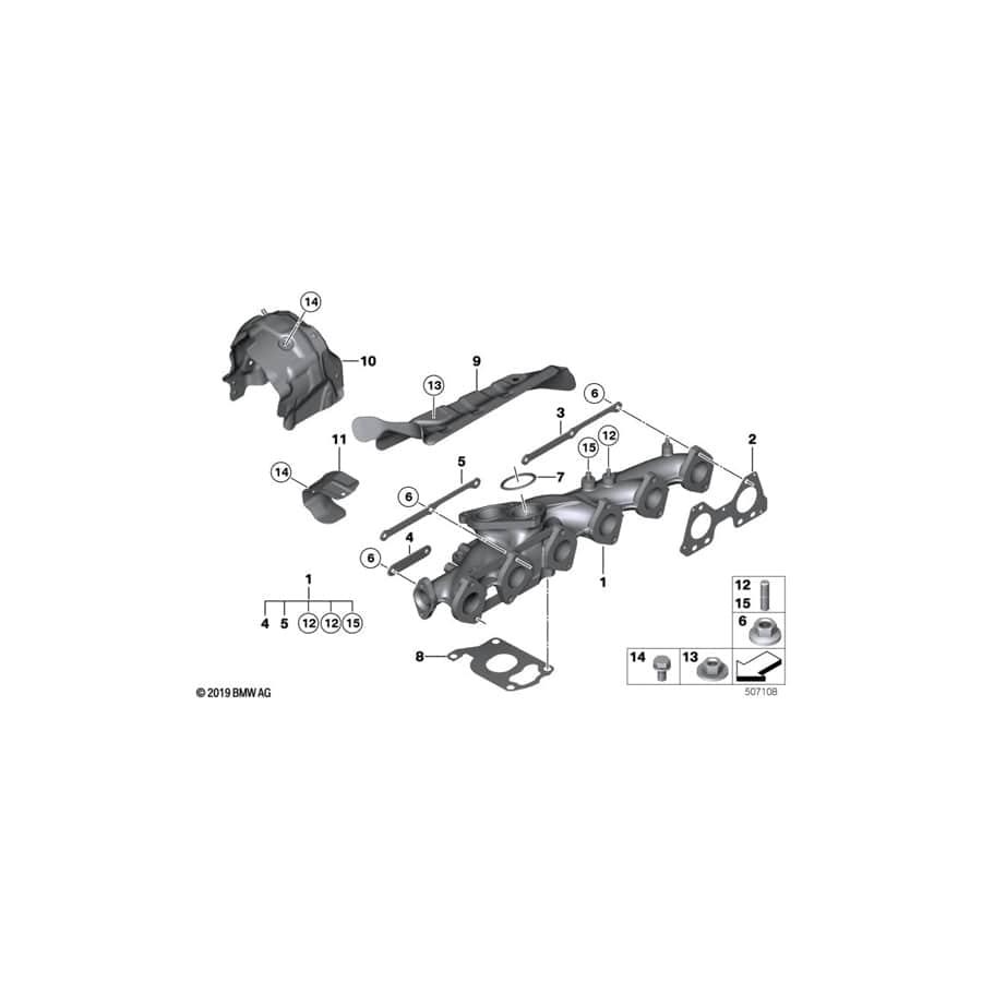Genuine BMW 11628594638 G14 G30 G16 Exhaust Manifold/Cylinder Head Gasket (Inc. 640dX, 540dX & 840dX)
