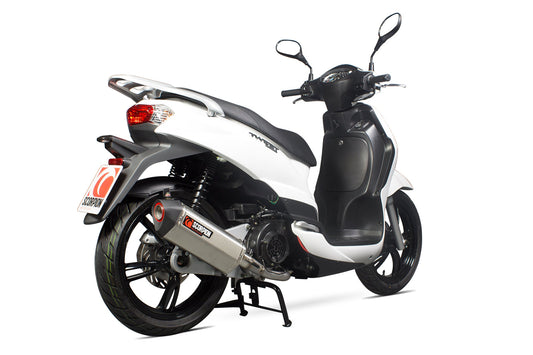Scorpion RPG104SEO Peugeot Tweet 125 Serket Parallel Full System - Brushed Stainless Steel Sleeve | ML Performance UK UK