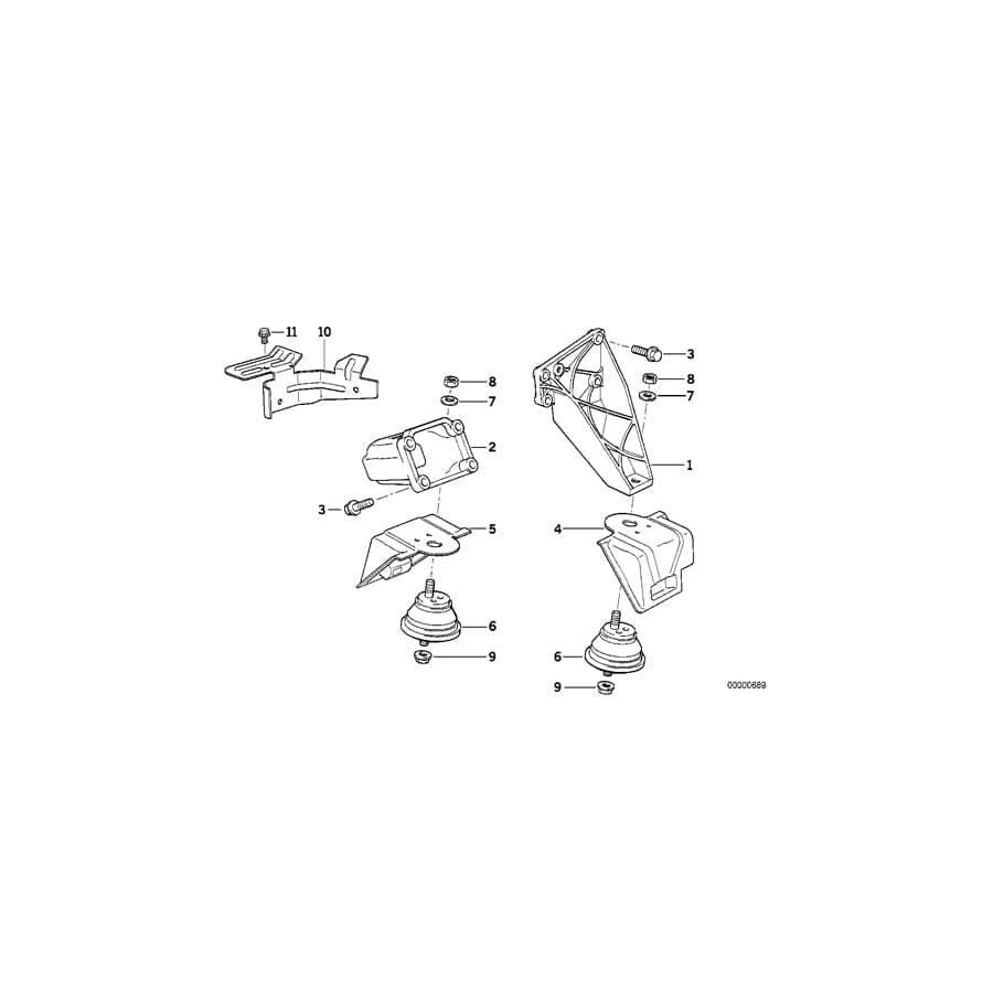 Genuine BMW 11811141634 E34 Stopper Bottom (Inc. 525ix)