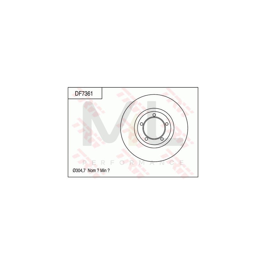 TRW DF7361 Brake Disc Solid  - 1 piece