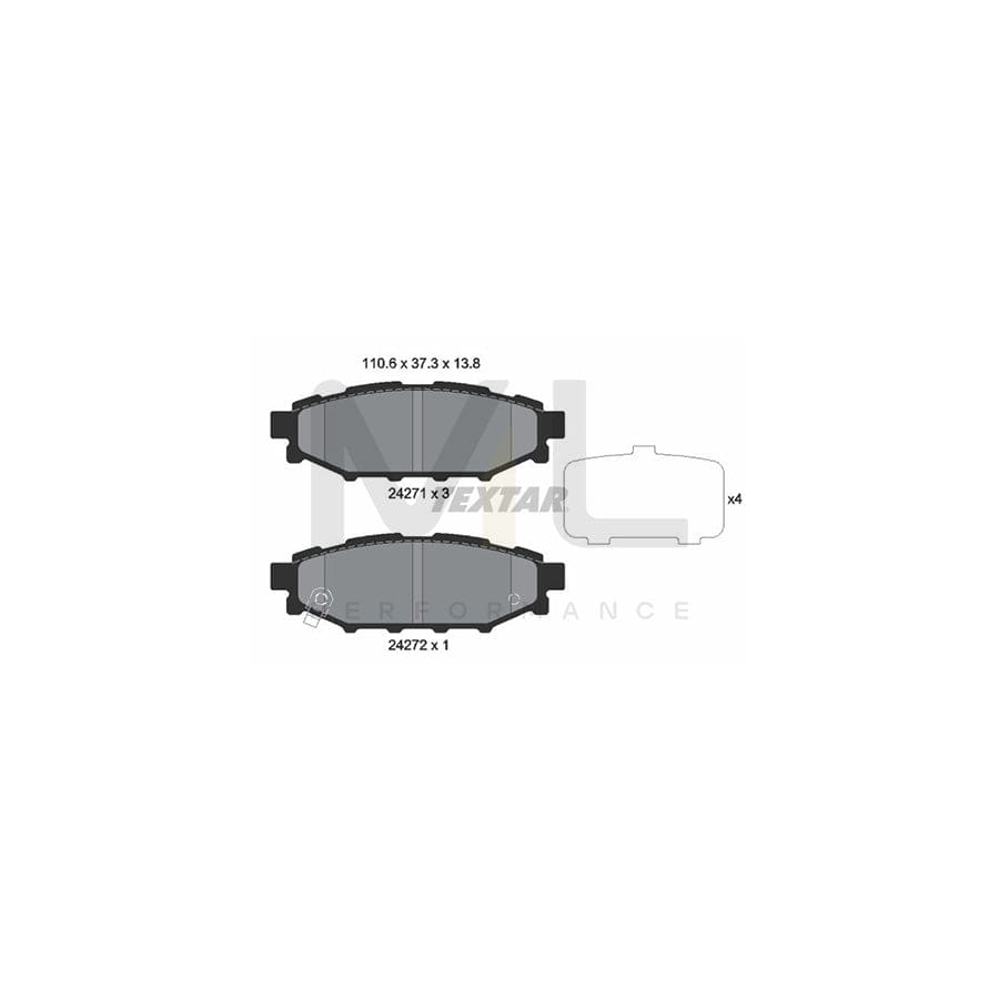 TEXTAR 2427101 Brake pad set with acoustic wear warning